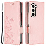 Til Samsung Galaxy Z Fold5 5G Imprinted Butterflies Anti-ridse Telefoncover PU Læder Pung Cover Stativ med Rem