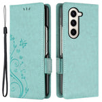 Til Samsung Galaxy Z Fold5 5G Imprinted Butterflies Anti-ridse Telefoncover PU Læder Pung Cover Stativ med Rem