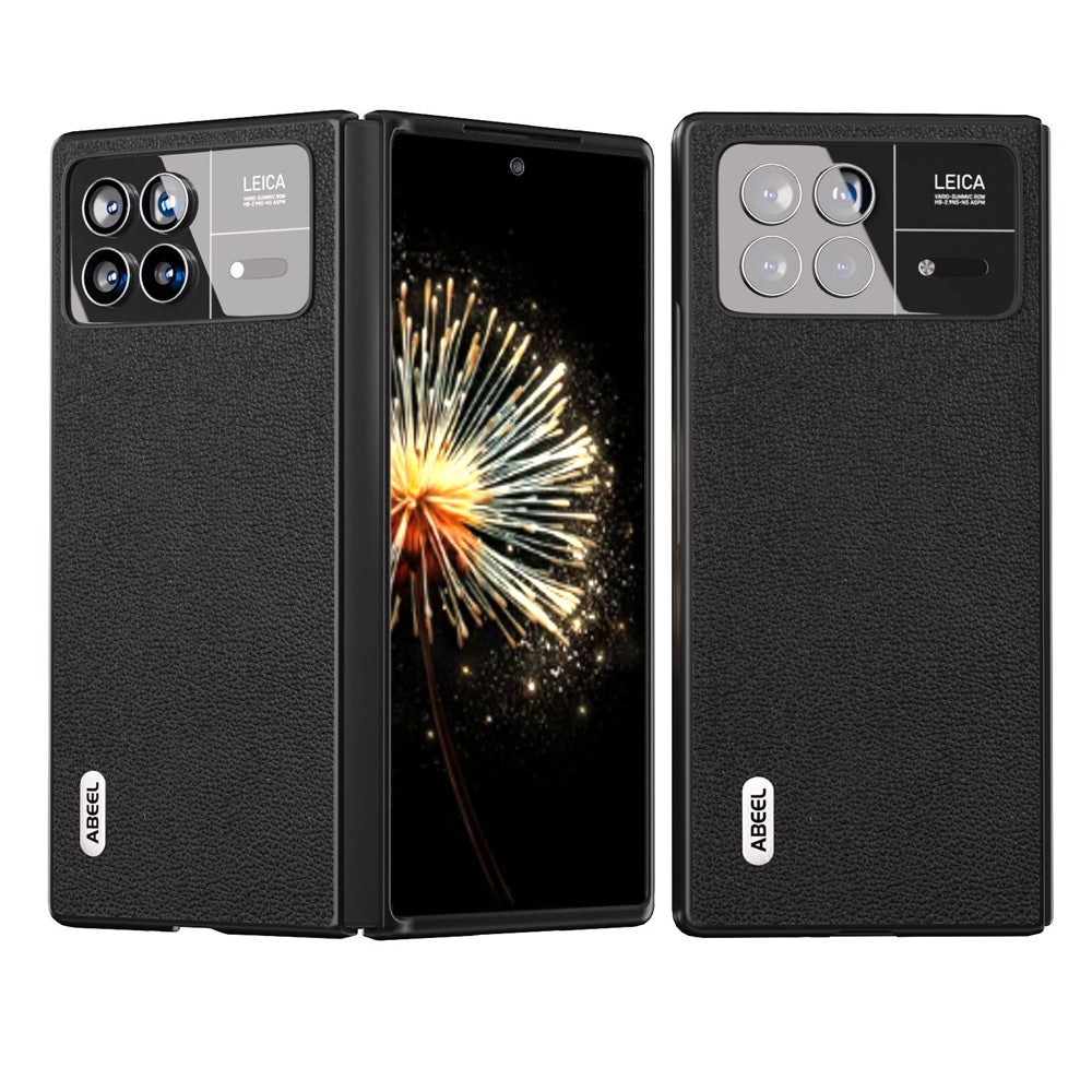 ABEEL For Xiaomi Mix Fold 3 5G Genuine Cow Leather + PC Phone Case Litchi Texture Shockproof Protection Cover