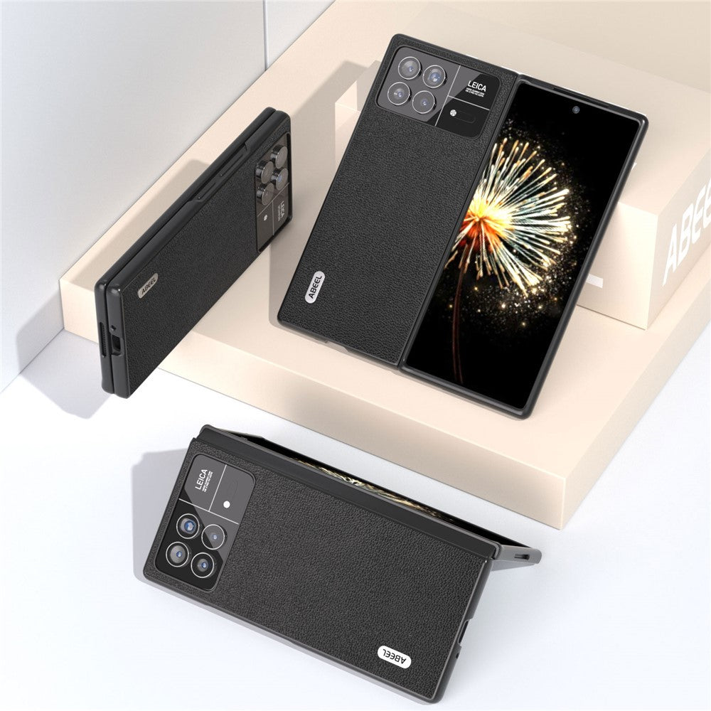 ABEEL For Xiaomi Mix Fold 3 5G Genuine Cow Leather + PC Phone Case Litchi Texture Shockproof Protection Cover