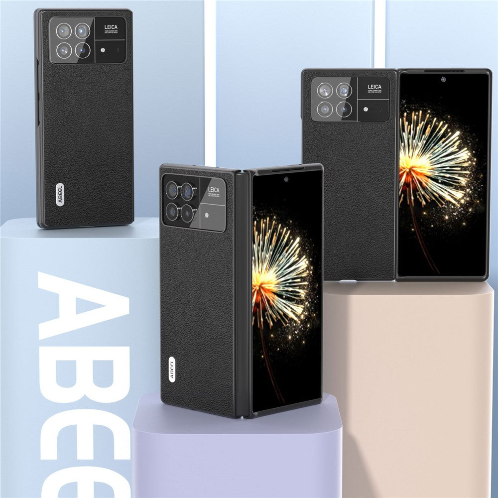 ABEEL For Xiaomi Mix Fold 3 5G Genuine Cow Leather + PC Phone Case Litchi Texture Shockproof Protection Cover