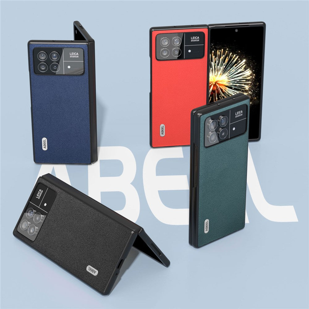 ABEEL For Xiaomi Mix Fold 3 5G Genuine Cow Leather + PC Phone Case Litchi Texture Shockproof Protection Cover