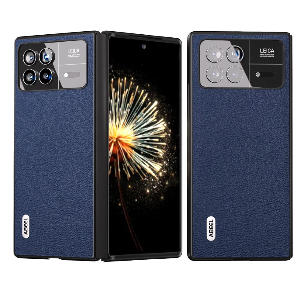 ABEEL For Xiaomi Mix Fold 3 5G Genuine Cow Leather + PC Phone Case Litchi Texture Shockproof Protection Cover