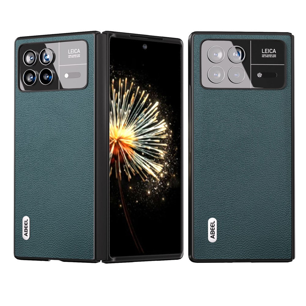 ABEEL For Xiaomi Mix Fold 3 5G Genuine Cow Leather + PC Phone Case Litchi Texture Shockproof Protection Cover