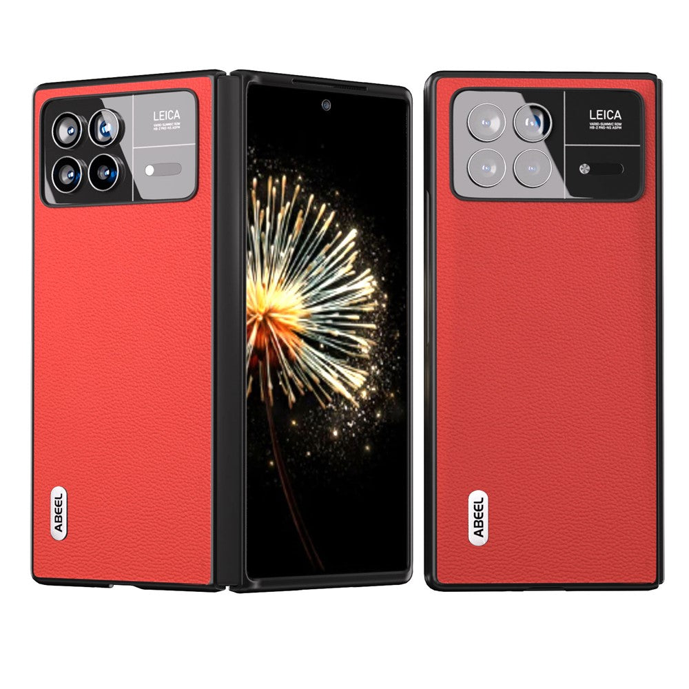 ABEEL For Xiaomi Mix Fold 3 5G Genuine Cow Leather + PC Phone Case Litchi Texture Shockproof Protection Cover