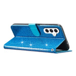 Samsung Galaxy A24 4G (162,1 x 77,6 x 8,3 mm) Glittrigt plånboksfodral i PU-läder, stötsäkert mobilfodral