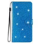 Samsung Galaxy A24 4G (162,1 x 77,6 x 8,3 mm) Glittrigt plånboksfodral i PU-läder, stötsäkert mobilfodral