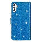 Samsung Galaxy A24 4G (162,1 x 77,6 x 8,3 mm) Glittrigt plånboksfodral i PU-läder, stötsäkert mobilfodral