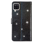 For Samsung Galaxy A22 4G (EU Version) Glittery PU Leather Anti-drop Case Flip Wallet Stand Phone Cover
