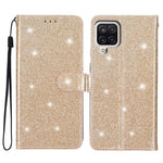 For Samsung Galaxy A22 4G (EU Version) Glittery PU Leather Anti-drop Case Flip Wallet Stand Phone Cover
