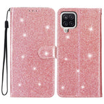 For Samsung Galaxy A22 4G (EU Version) Glittery PU Leather Anti-drop Case Flip Wallet Stand Phone Cover