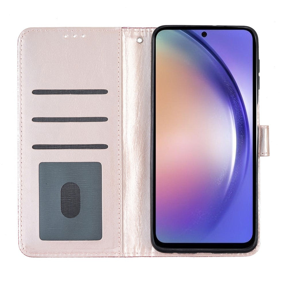 For Samsung Galaxy A32 5G / M32 5G PU Leather Wallet Stand Case Glittery Anti-drop Phone Cover