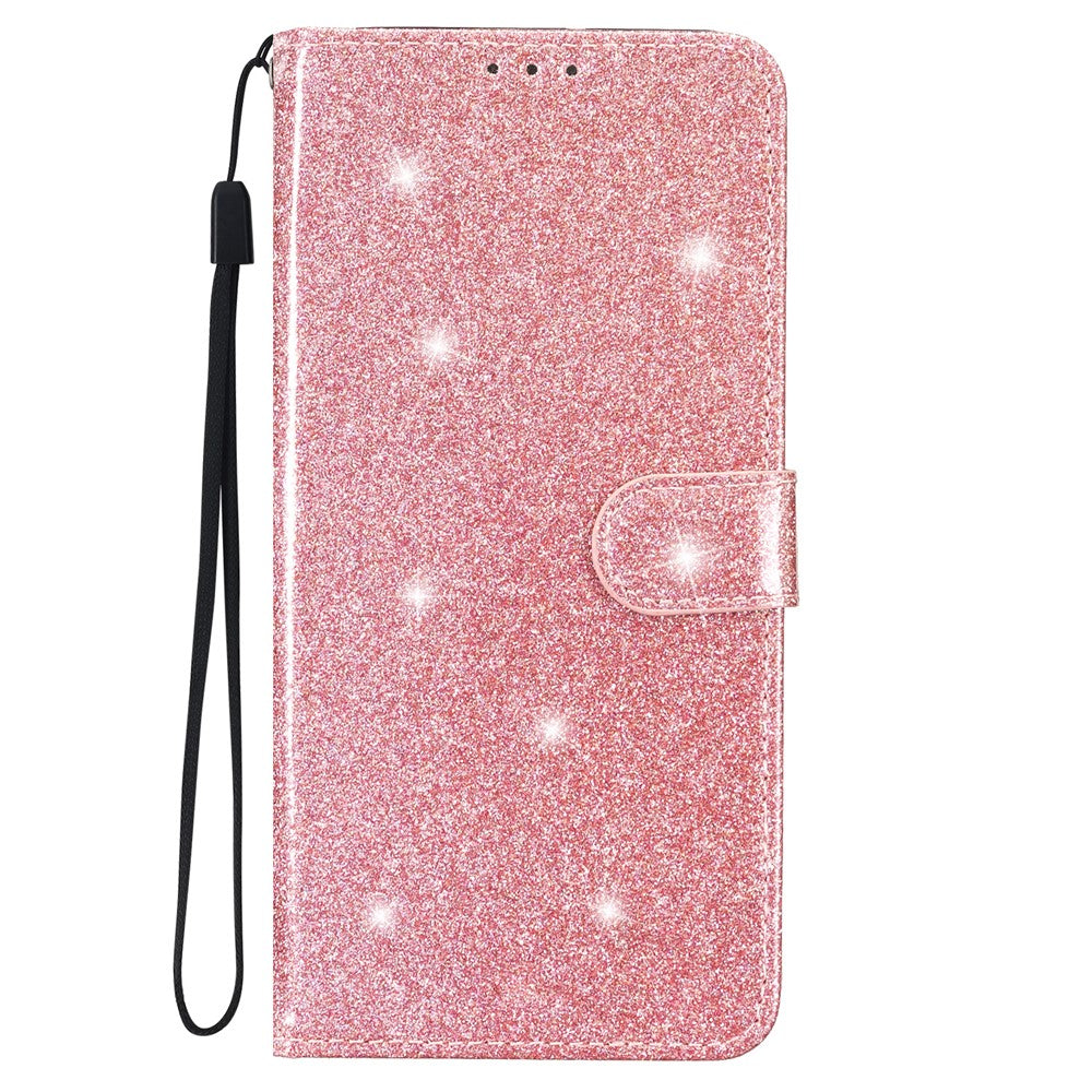 For Samsung Galaxy A32 5G / M32 5G PU Leather Wallet Stand Case Glittery Anti-drop Phone Cover
