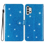 For Samsung Galaxy A32 5G / M32 5G PU Leather Wallet Stand Case Glittery Anti-drop Phone Cover