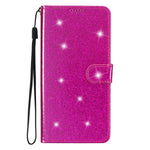 For Xiaomi Redmi Note 12 4G Leather Wallet Stand Case Drop-proof Glittery Phone Cover with Strap