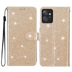 For Xiaomi Redmi Note 12 4G Leather Wallet Stand Case Drop-proof Glittery Phone Cover with Strap