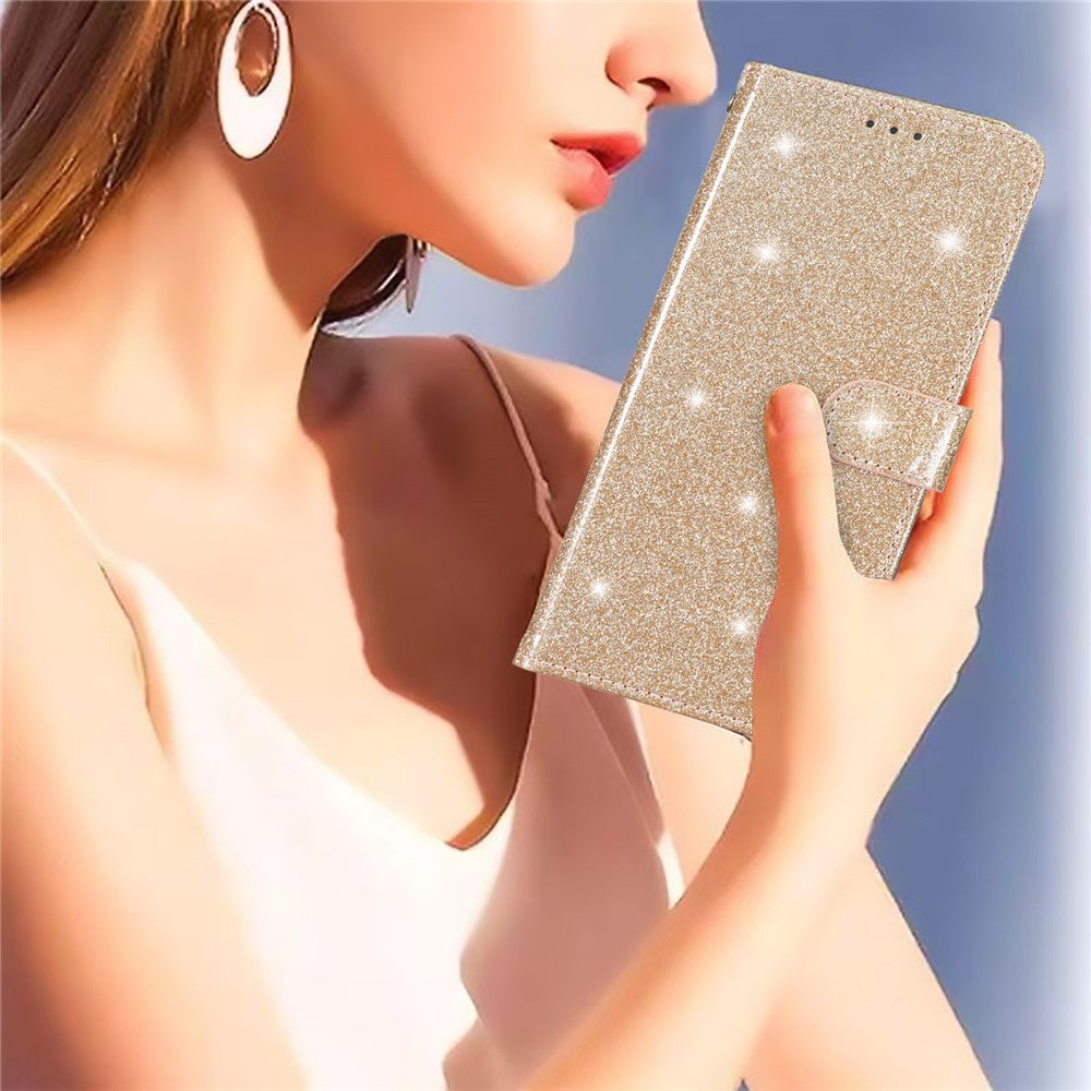 For Xiaomi 13 Lite / Civi 2 5G Glittery PU Leather Phone Case Wallet Stand Anti-shock Cover