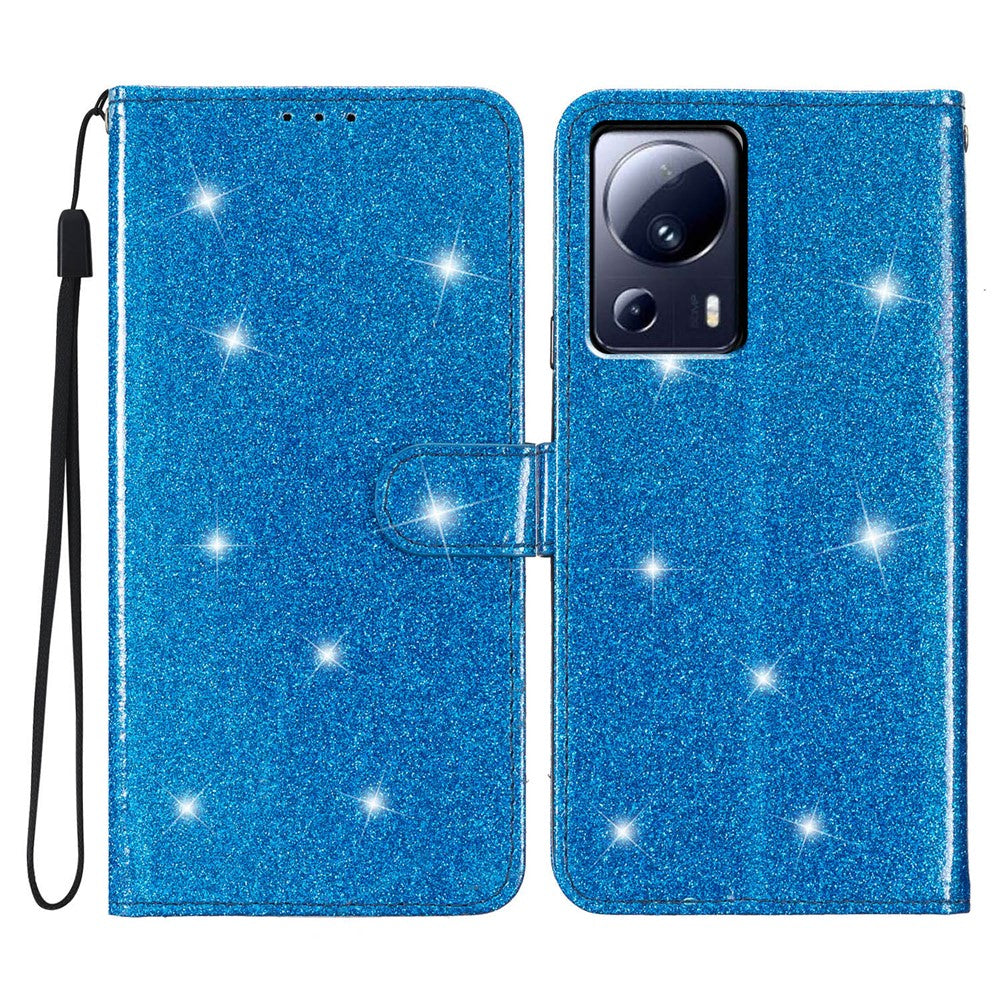 For Xiaomi 13 Lite / Civi 2 5G Glittery PU Leather Phone Case Wallet Stand Anti-shock Cover