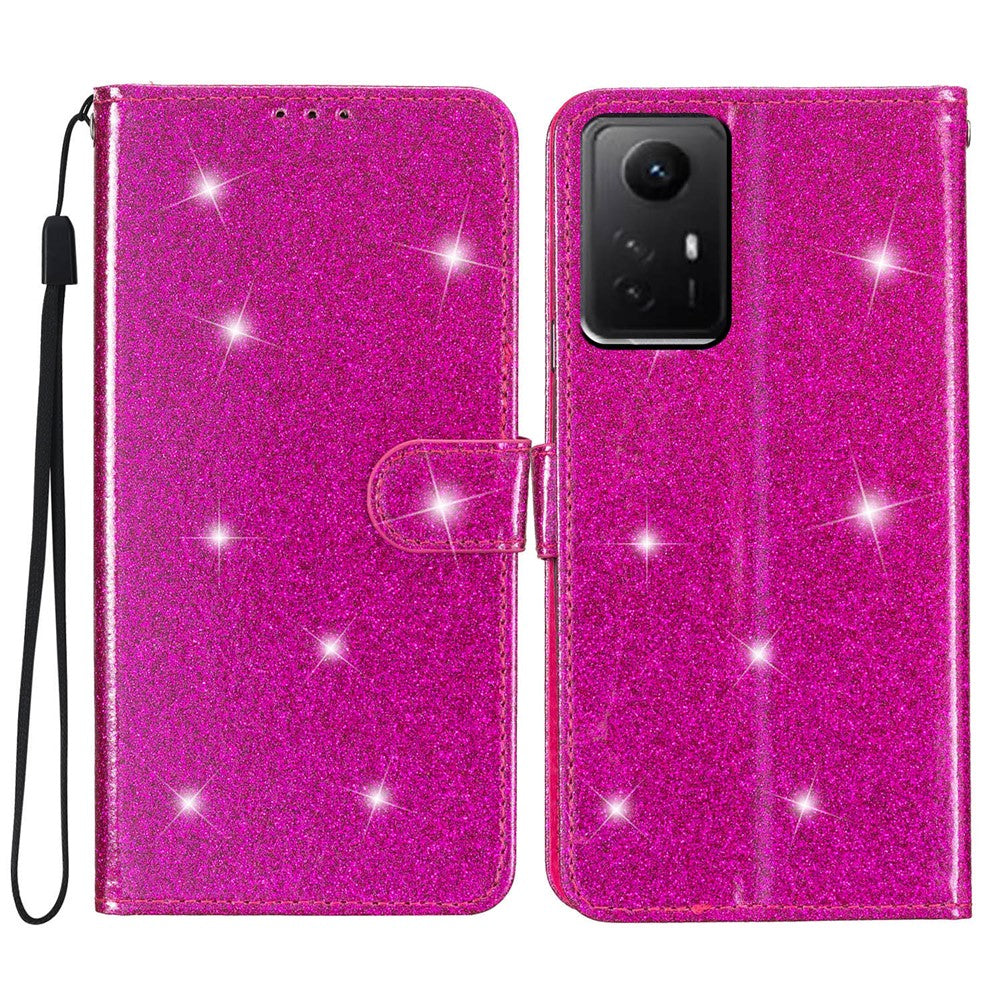 For Xiaomi Redmi Note 12S 4G Leather Wallet Folding Stand Case Drop-proof Glittery Phone Cover