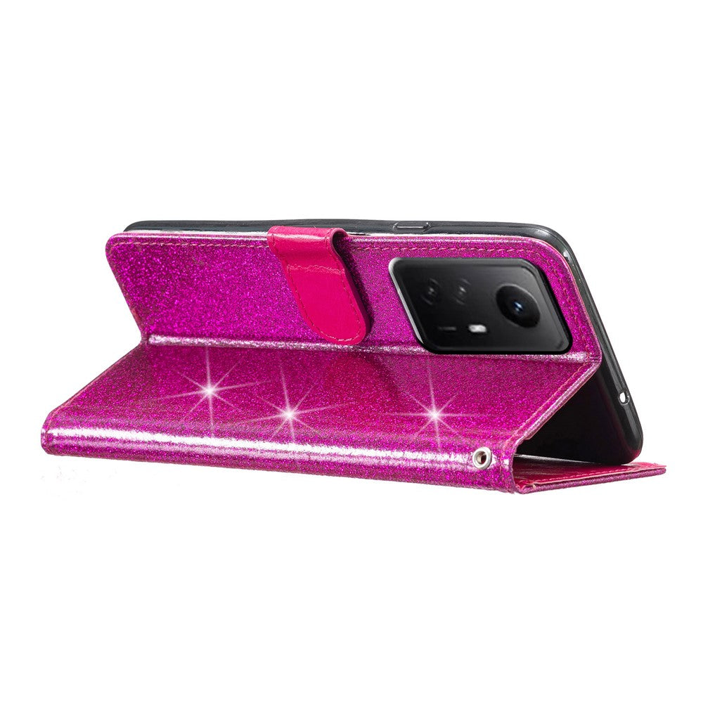 For Xiaomi Redmi Note 12S 4G Leather Wallet Folding Stand Case Drop-proof Glittery Phone Cover