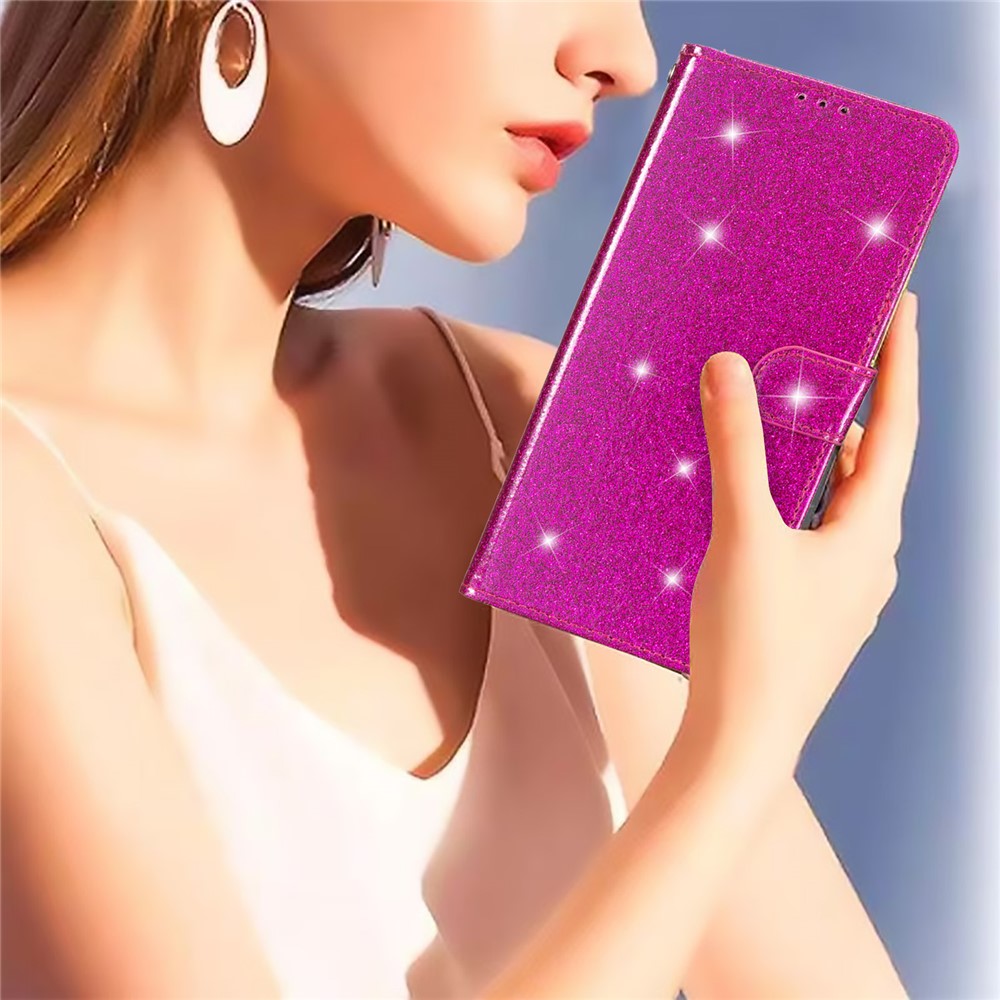 For Xiaomi Redmi Note 12S 4G Leather Wallet Folding Stand Case Drop-proof Glittery Phone Cover