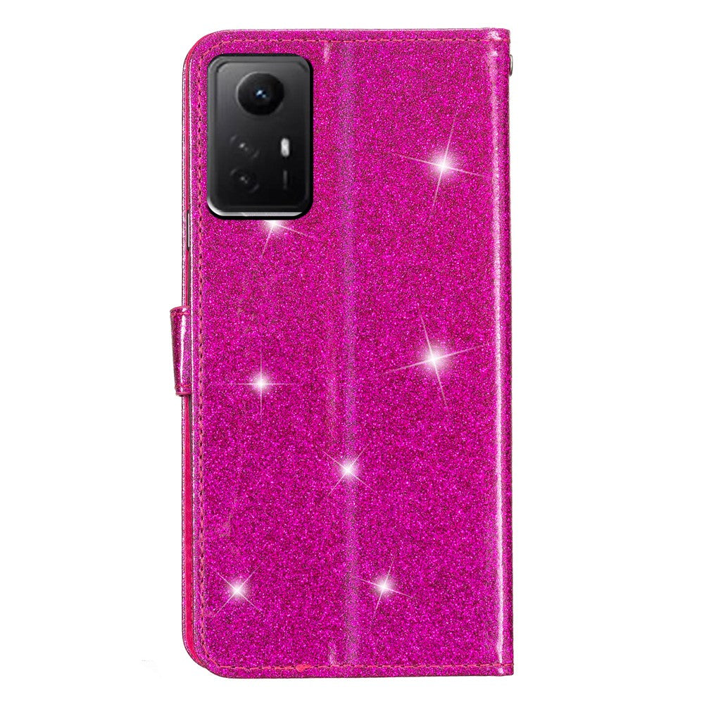 For Xiaomi Redmi Note 12S 4G Leather Wallet Folding Stand Case Drop-proof Glittery Phone Cover