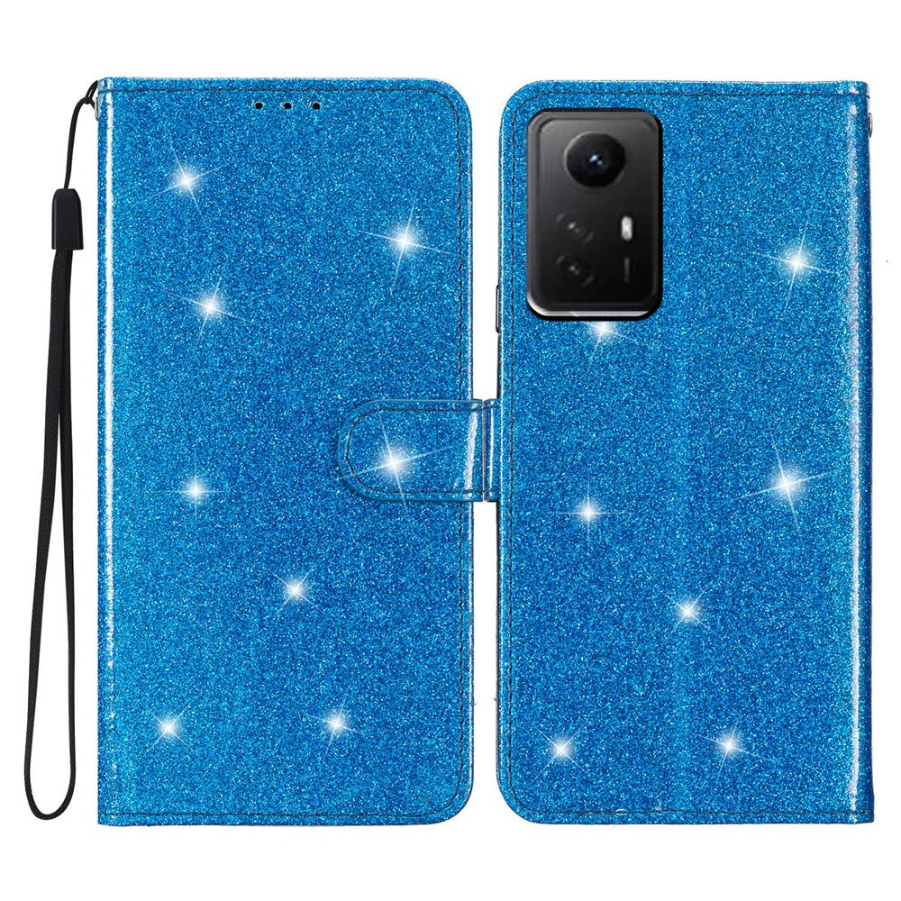 For Xiaomi Redmi Note 12S 4G Leather Wallet Folding Stand Case Drop-proof Glittery Phone Cover