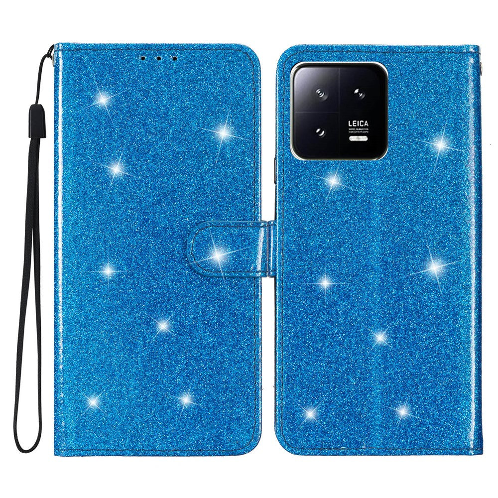 Glittrigt PU-läderfodral till Xiaomi 13 stötsäkert plånboksfodral