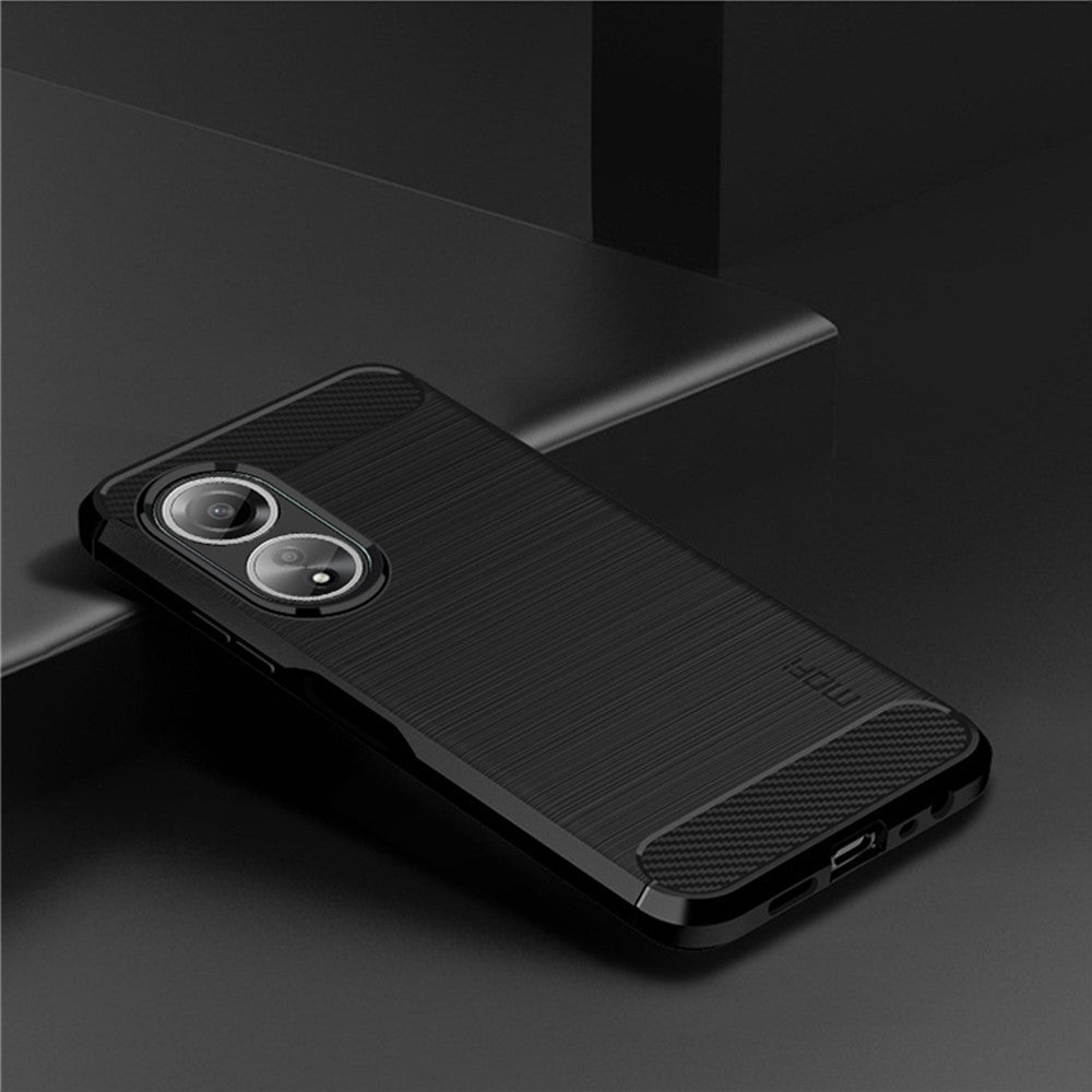 MOFI JK TPU Series-1 för Oppo A58 4G Borstat Skal TPU Reptåligt Kolfibertextur Mobilskal