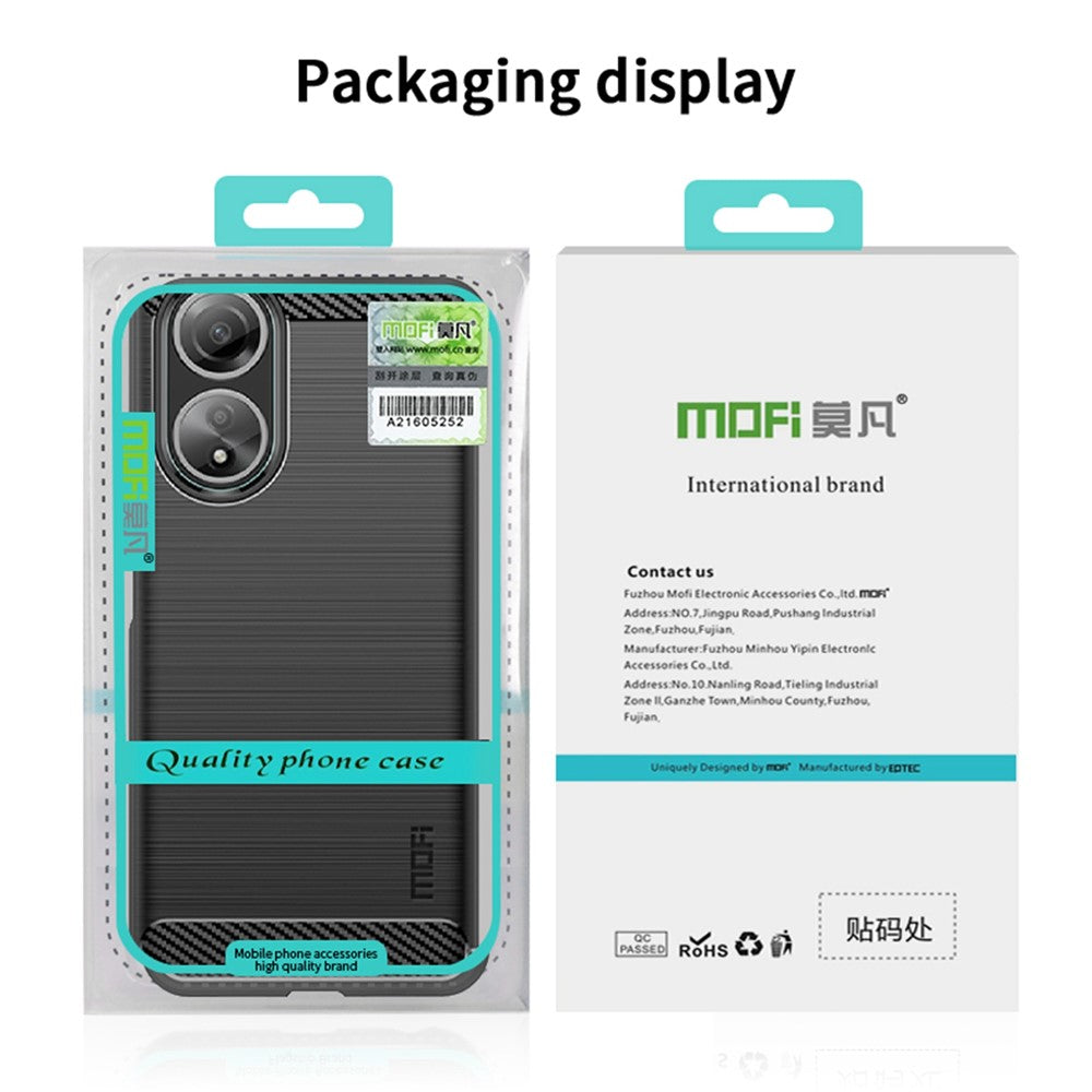 MOFI JK TPU Series-1 för Oppo A58 4G Borstat Skal TPU Reptåligt Kolfibertextur Mobilskal