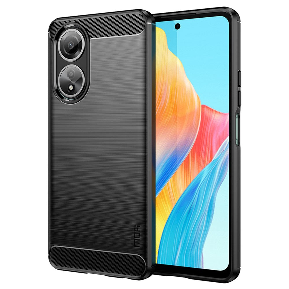 MOFI JK TPU Series-1 för Oppo A58 4G Borstat Skal TPU Reptåligt Kolfibertextur Mobilskal