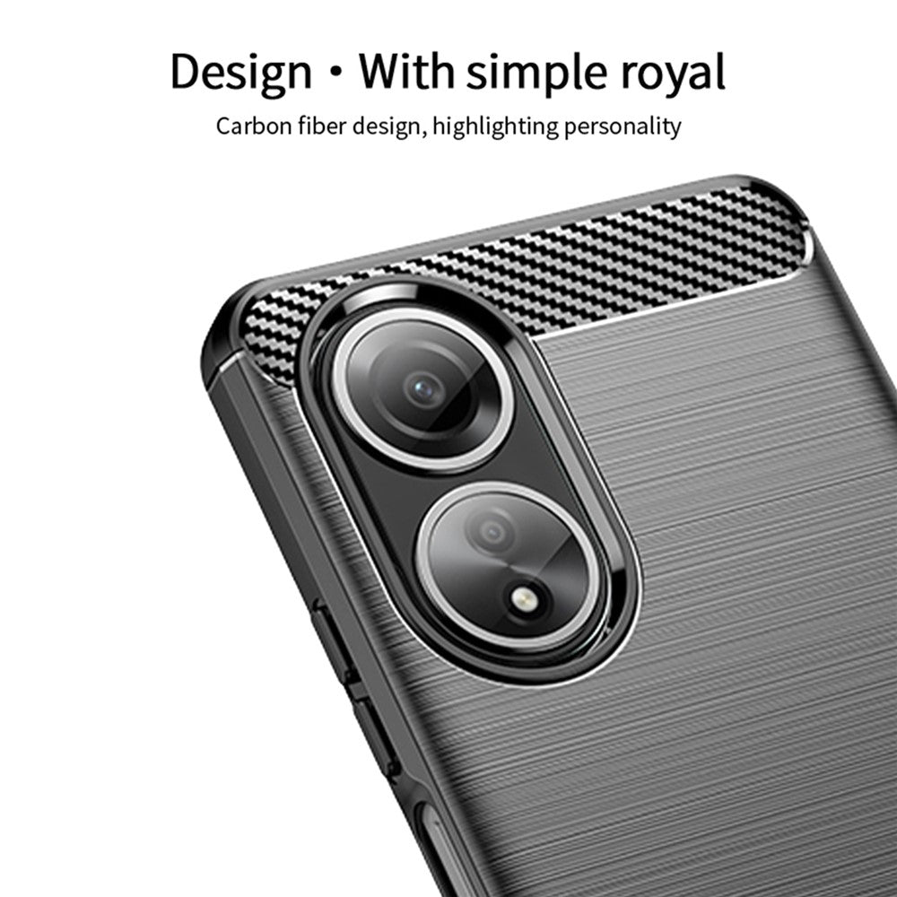 MOFI JK TPU Series-1 för Oppo A58 4G Borstat Skal TPU Reptåligt Kolfibertextur Mobilskal