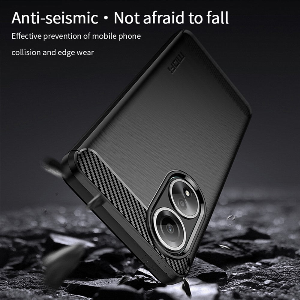 MOFI JK TPU Series-1 för Oppo A58 4G Borstat Skal TPU Reptåligt Kolfibertextur Mobilskal