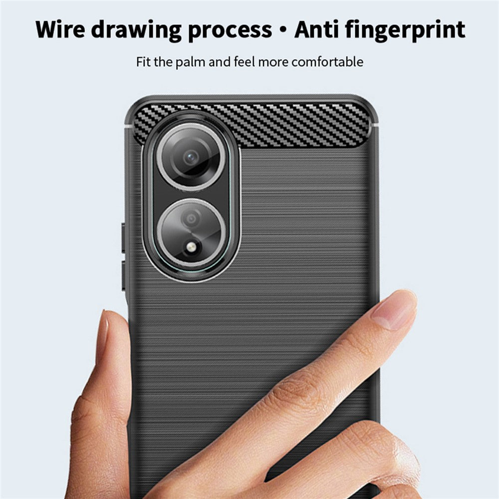 MOFI JK TPU Series-1 för Oppo A58 4G Borstat Skal TPU Reptåligt Kolfibertextur Mobilskal