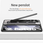 For Samsung Galaxy Z Fold5 5G Kickstand Phone Case PC Folding Cover with Tempered Glass Film+Stylus Pen