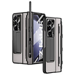 For Samsung Galaxy Z Fold5 5G Kickstand Phone Case PC Folding Cover with Tempered Glass Film+Stylus Pen