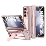 For Samsung Galaxy Z Fold5 5G Kickstand Phone Case PC Folding Cover with Tempered Glass Film+Stylus Pen