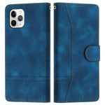 L002 Retro Leather Phone Case for iPhone 11 Pro Lines Imprinted Stand Wallet Anti-fall Cover