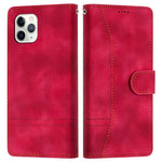 L002 Retro Leather Phone Case for iPhone 11 Pro Lines Imprinted Stand Wallet Anti-fall Cover