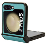 For Samsung Galaxy Z Flip5 5G PU Leather Coated PC Phone Case Hinge Protection Sand-like Texture Cover