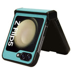 For Samsung Galaxy Z Flip5 5G PU Leather Coated PC Phone Case Hinge Protection Sand-like Texture Cover