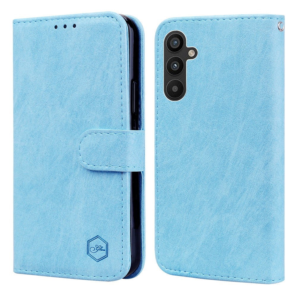 For Samsung Galaxy S23 FE Solid Color PU Leather Wallet Case Cell Phone Horizontal Stand Cover