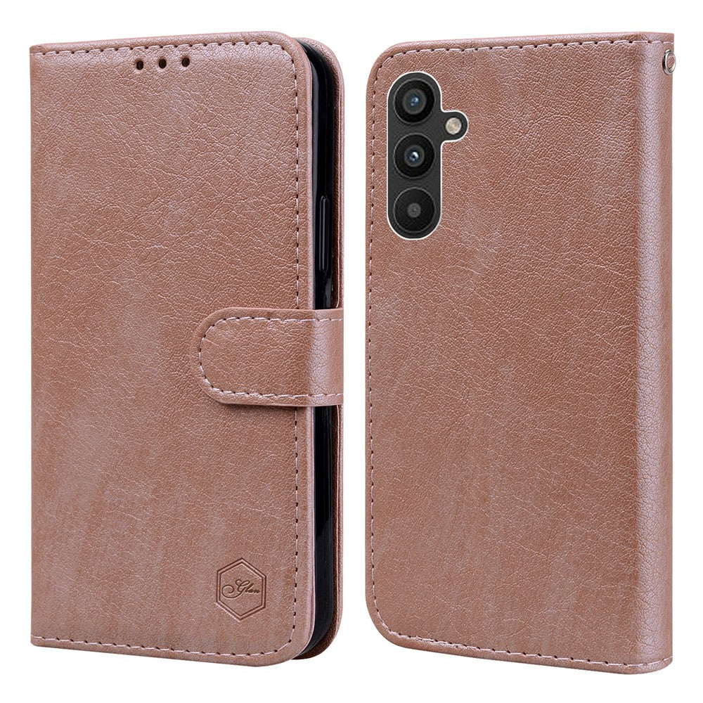 For Samsung Galaxy S23 FE Solid Color PU Leather Wallet Case Cell Phone Horizontal Stand Cover