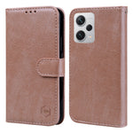 For Xiaomi Redmi Note 12 Pro+ 5G PU Leather Wallet Case Solid Color Cell Phone Stand Cover