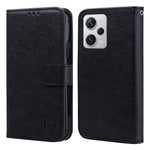 For Xiaomi Redmi Note 12 Pro+ 5G PU Leather Wallet Case Solid Color Cell Phone Stand Cover