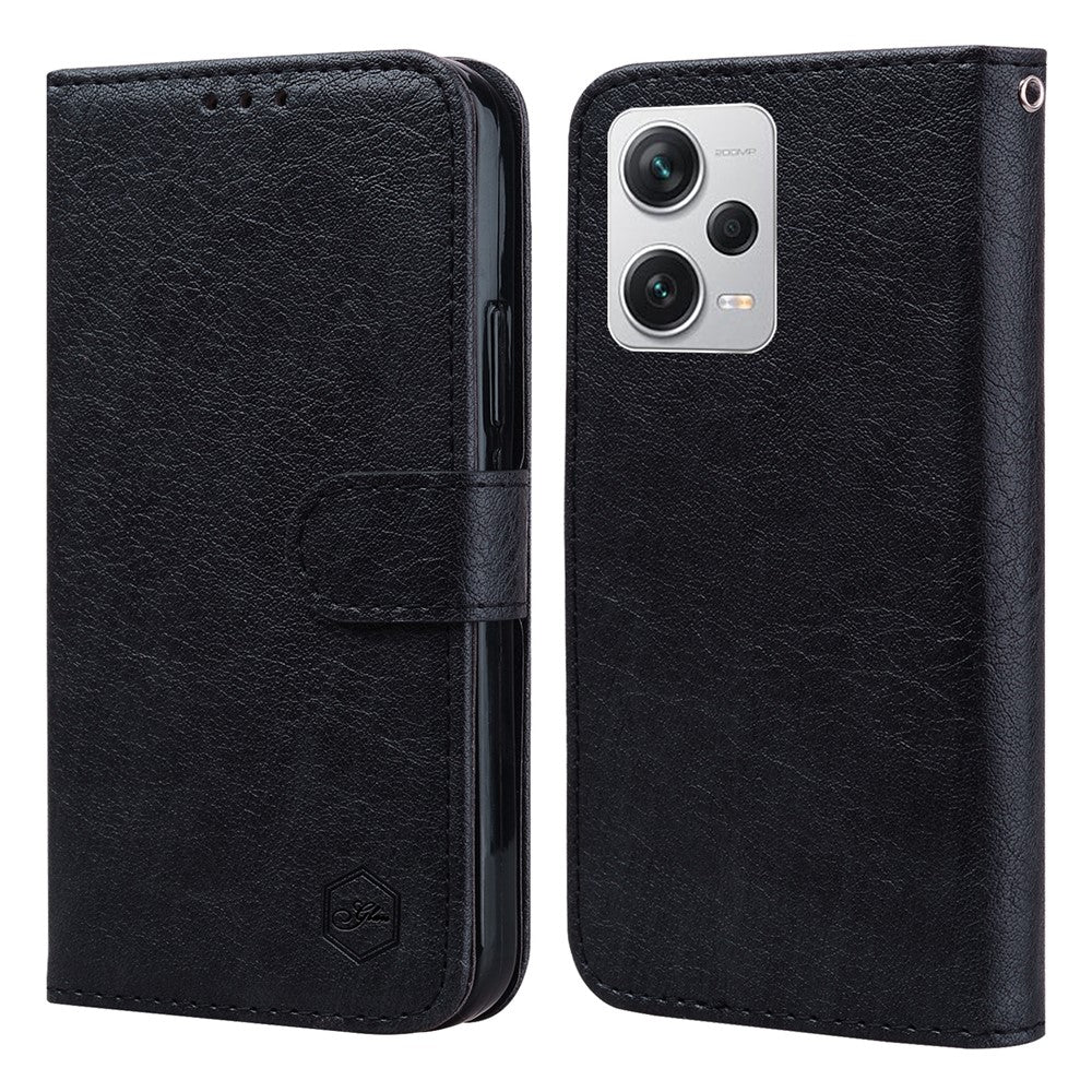 For Xiaomi Redmi Note 12 Pro+ 5G PU Leather Wallet Case Solid Color Cell Phone Stand Cover