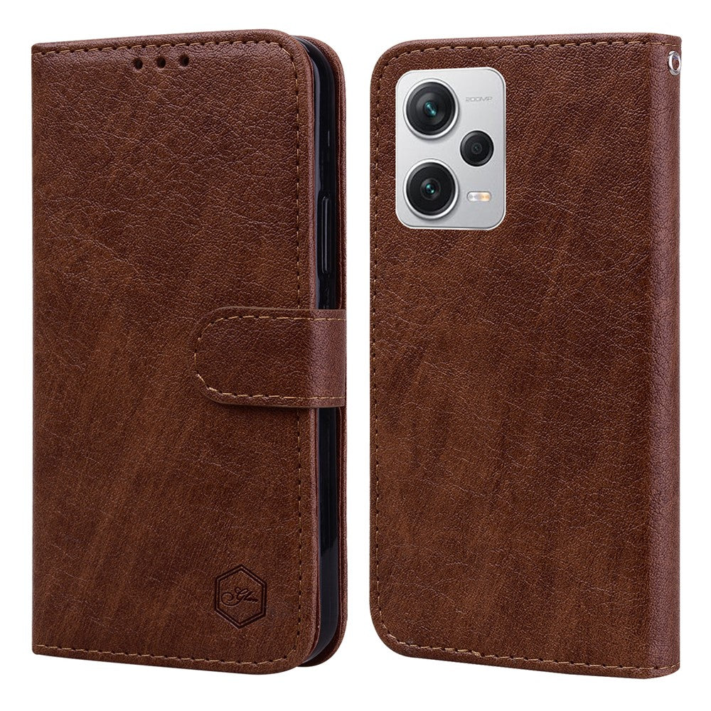 For Xiaomi Redmi Note 12 Pro+ 5G PU Leather Wallet Case Solid Color Cell Phone Stand Cover