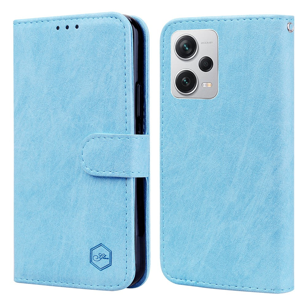 For Xiaomi Redmi Note 12 Pro+ 5G PU Leather Wallet Case Solid Color Cell Phone Stand Cover