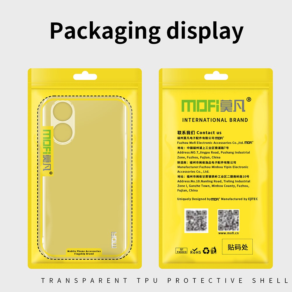 MOFI For Oppo A58 4G Super Clear Cell Phone Case Soft TPU Mobile Phone Cover Shell