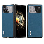 ABEEL For Xiaomi Mix Fold 3 5G Litchi Texture Protective Cover Genuine Cow Leather Coated PC Phone Case
